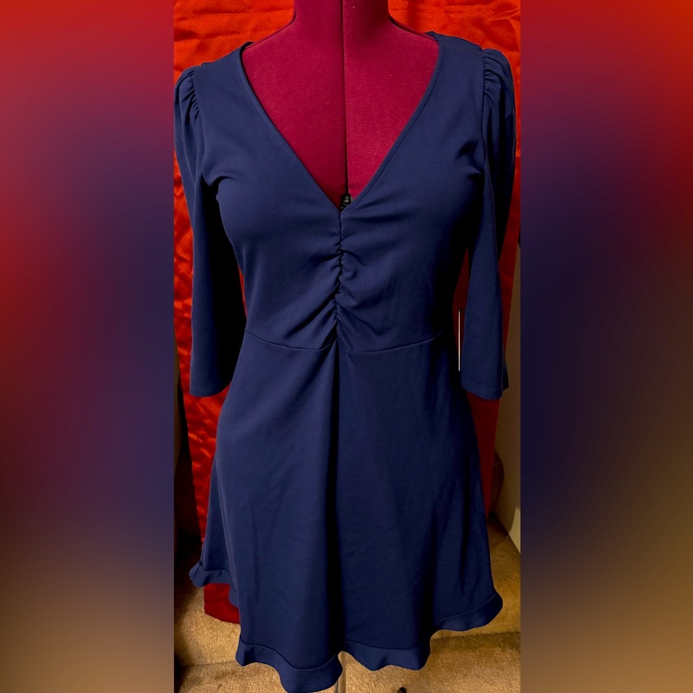 Express Deep Blue Navy Office Business Casual Dress NWT Large